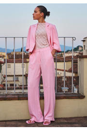 thumbnail: Esqualo wide leg regular waist broek roze