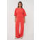 Esqualo wide leg regular waist broek rood