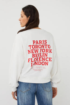 sweater met backprint ecru