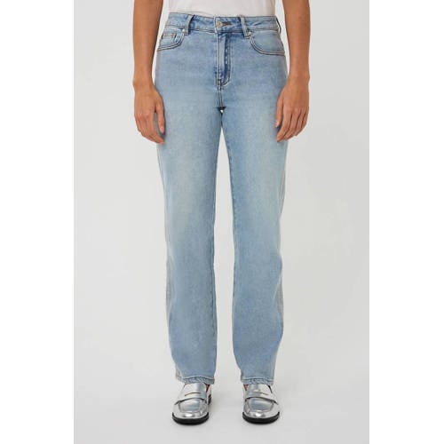 Esqualo Trousers jeans embroidery straight leg jeans broderie medium blue denim afbeelding