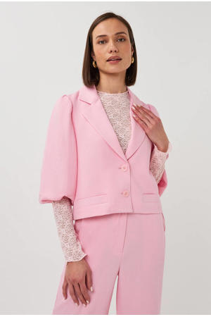 cropped blazer roze