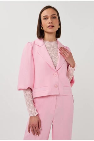 cropped blazer roze