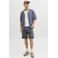 JACK & JONES relaxed casual overhemd gebreid blauw
