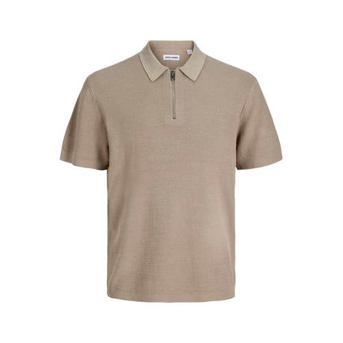 JACK & JONES relaxed polo gebreid beige afbeelding