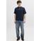 JACK & JONES relaxed polo gebreid donkerblauw