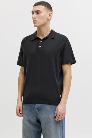 regular polo zwart gebreid