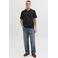 JACK & JONES regular polo zwart gebreid