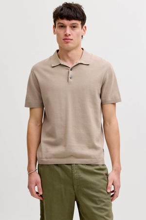regular polo beige gebreid