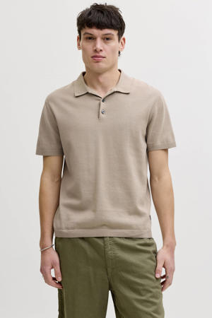 regular polo beige gebreid