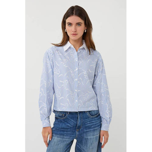 Esqualo gestreepte blouse blauw afbeelding