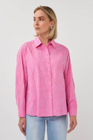 gebloemde blouse roze