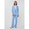 Esqualo getailleerde blazer met linnen met krijtstreep blauw