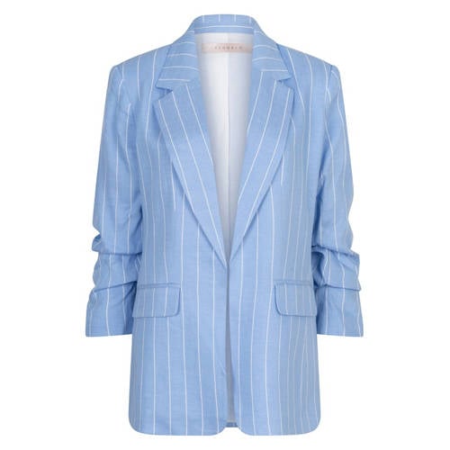 Esqualo getailleerde blazer met linnen met krijtstreep blauw afbeelding