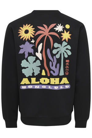sweater met backprint zwart
