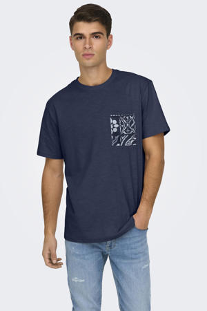 regular T-shirt donkerblauw