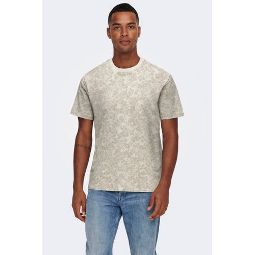 ONLY & SONS regular T-shirt beige afbeelding
