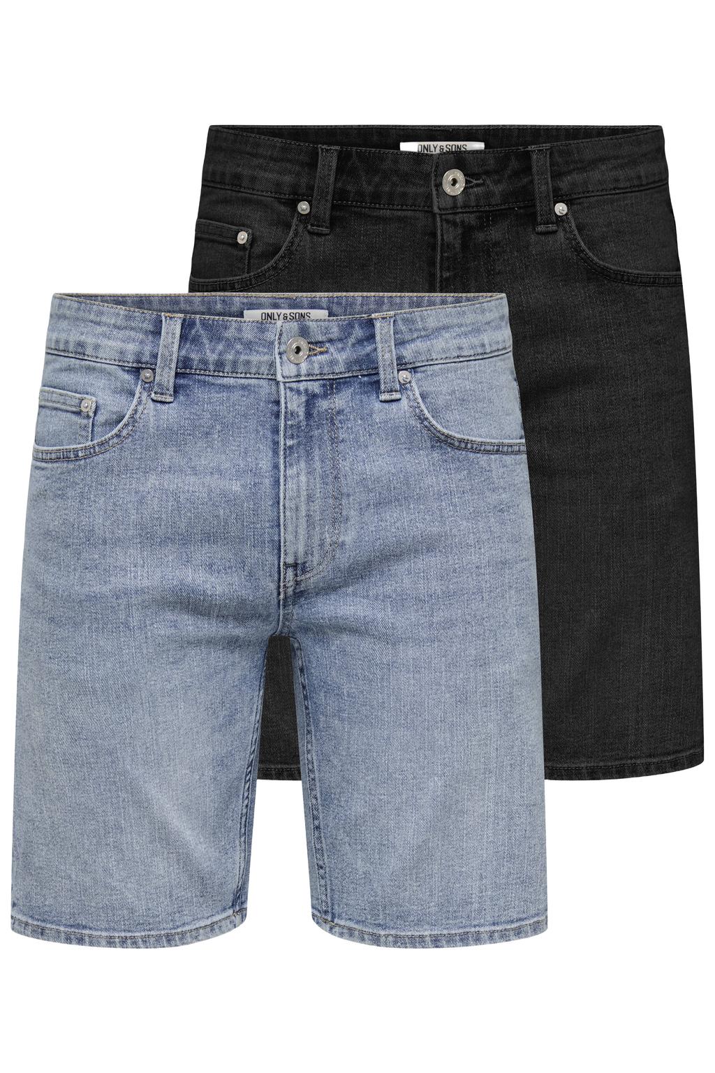 ONLY & SONS ONSWEFT denim regular short multi - (set van 2)