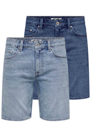 ONSWEFT regular short medium blue denim - (set van 2)