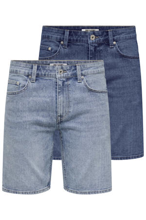 ONSWEFT regular short medium blue denim - (set van 2)