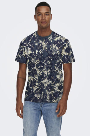 regular T-shirt donkerblauw