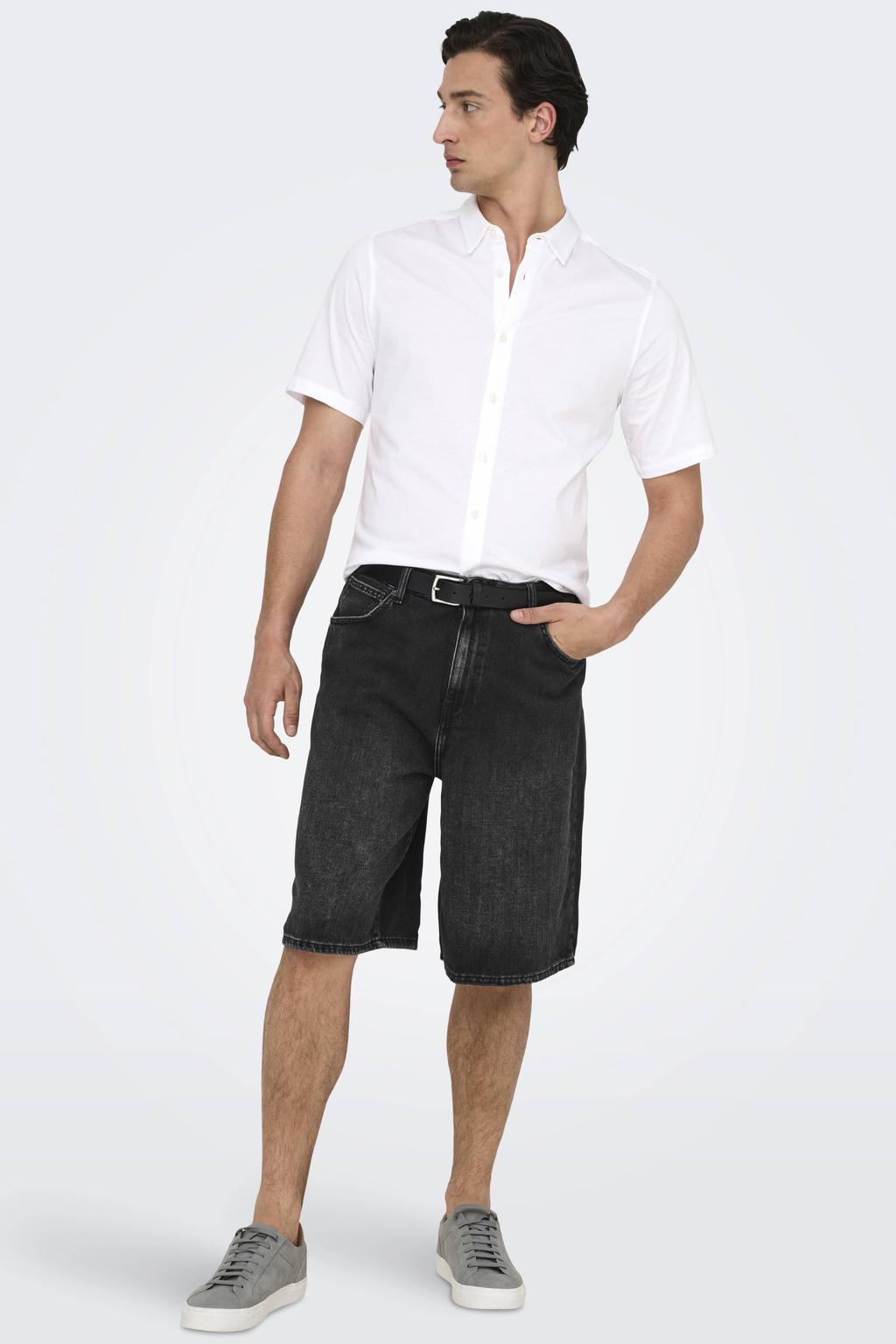 ONLY & SONS ONSCARL denim baggy short black denim
