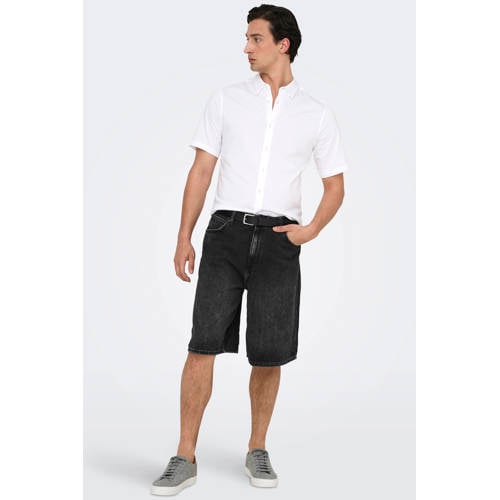 ONLY & SONS ONSCARL denim baggy regular waist short black denim afbeelding