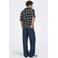 ONLY & SONS relaxed casual overhemd met ingebreid patroon donkerblauw