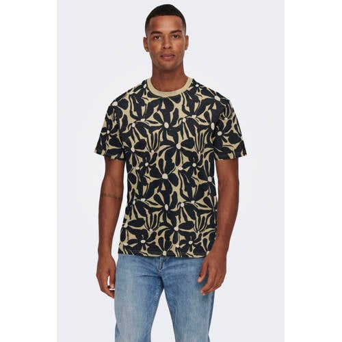 ONLY & SONS regular T-shirt beige afbeelding