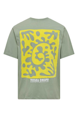 relaxed T-shirt met backprint groen