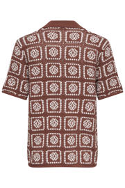 thumbnail: ONLY & SONS relaxed casual overhemd met ingebreid patroon brique