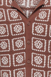 thumbnail: ONLY & SONS relaxed casual overhemd met ingebreid patroon brique