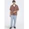 ONLY & SONS relaxed casual overhemd met ingebreid patroon brique
