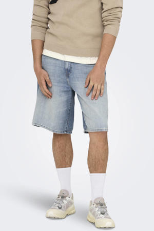 ONSCARL denim baggy short light blue denim