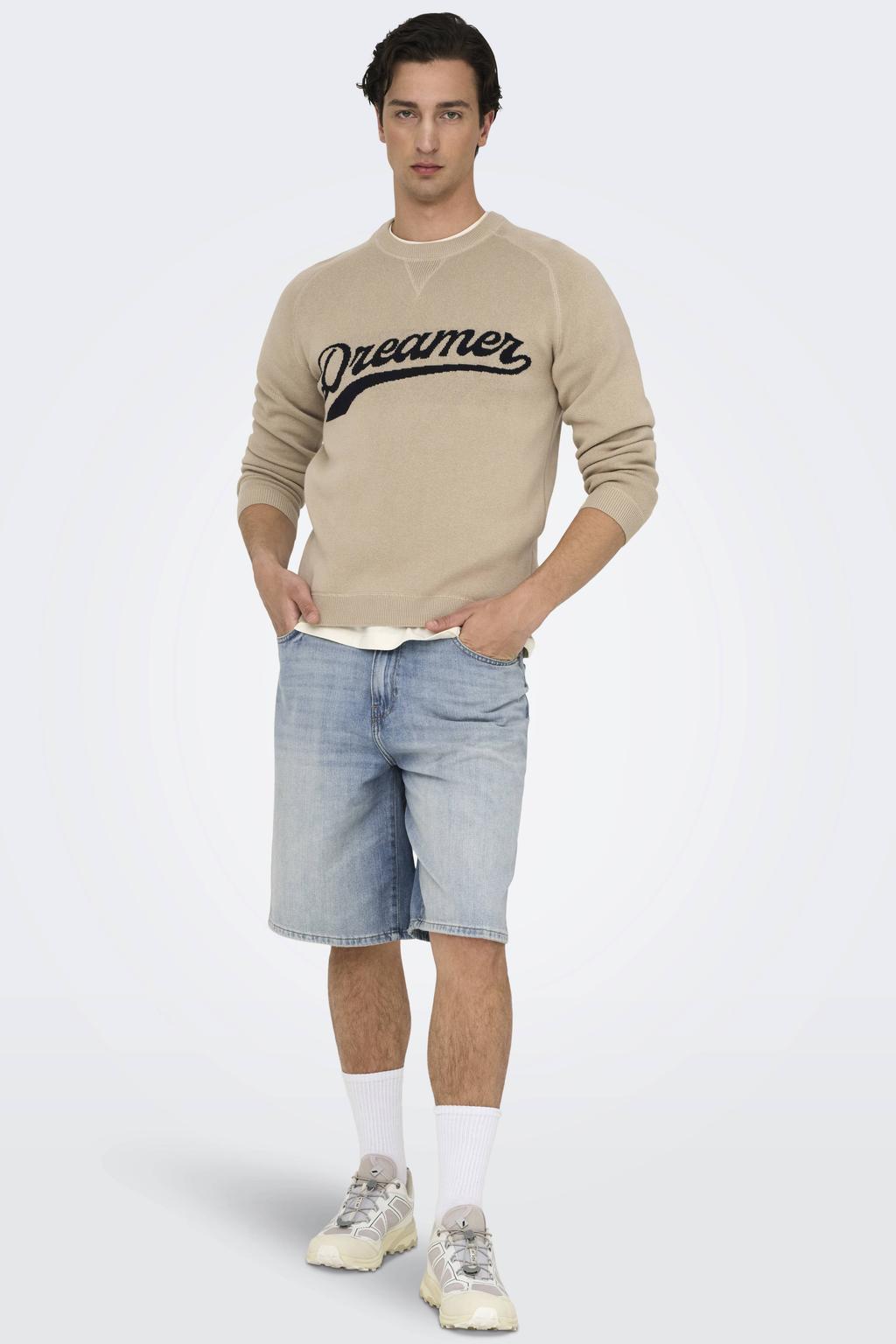 ONLY & SONS ONSCARL denim baggy short light blue denim