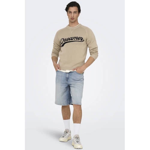 ONLY & SONS ONSCARL denim baggy regular waist short light blue denim afbeelding