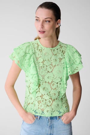 gebloemde top groen