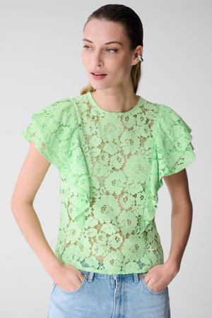 gebloemde top groen