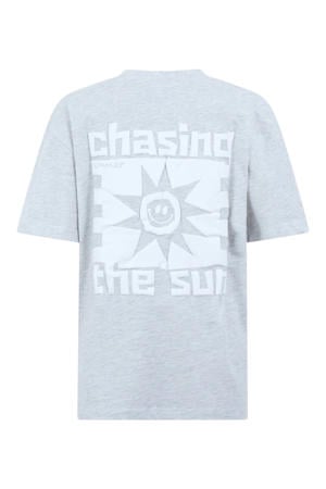 T-shirt met backprint - lichtblauw