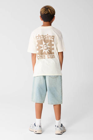 T-shirt met backprint - ecru