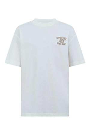 T-shirt met backprint - ecru