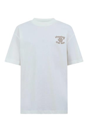 T-shirt met backprint - ecru