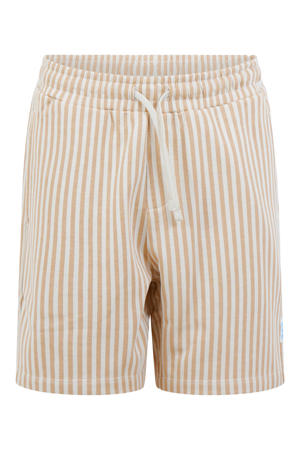 gestreepte sweatshort - zand