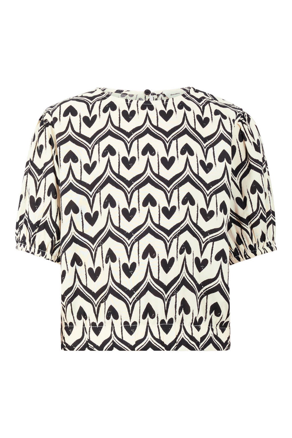 Shoeby T-shirt met hartjes - ecru