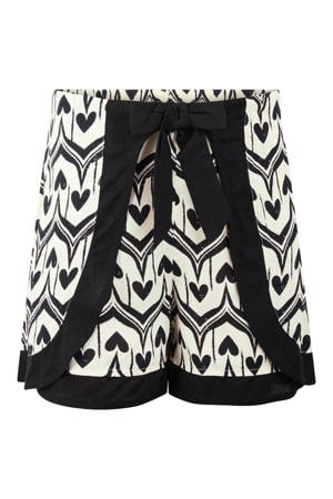 casual short met hartjes - ecru