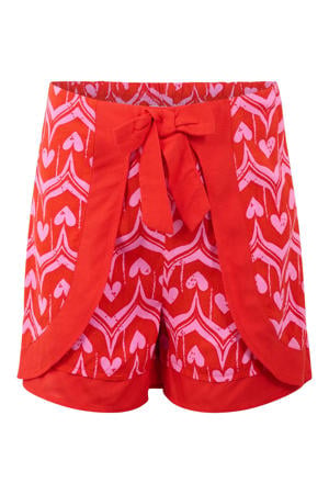 regular fit casual short met print - rood