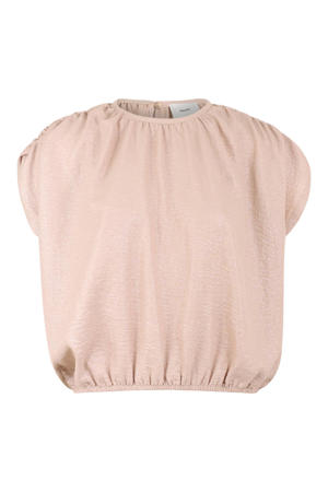 top met glitter beige