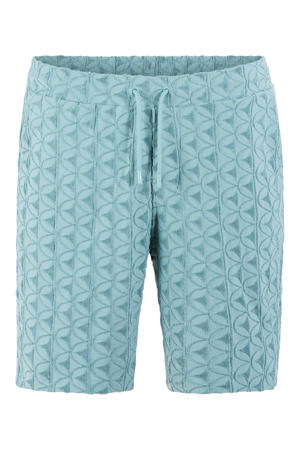 regular fit casual short met print - donkergroen