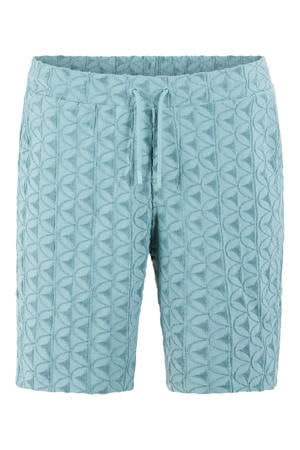 regular fit casual short met print - donkergroen