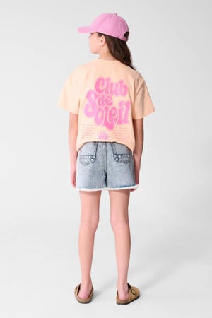 T-shirt met backprint oranje