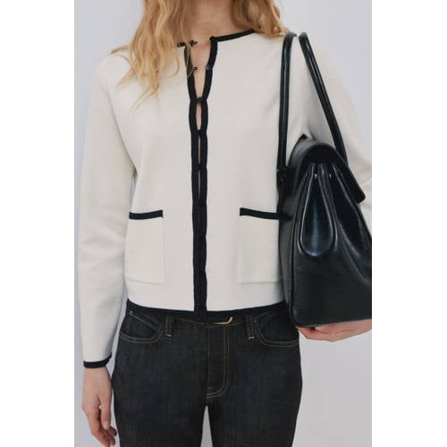 Mango gebreid vest ecru afbeelding